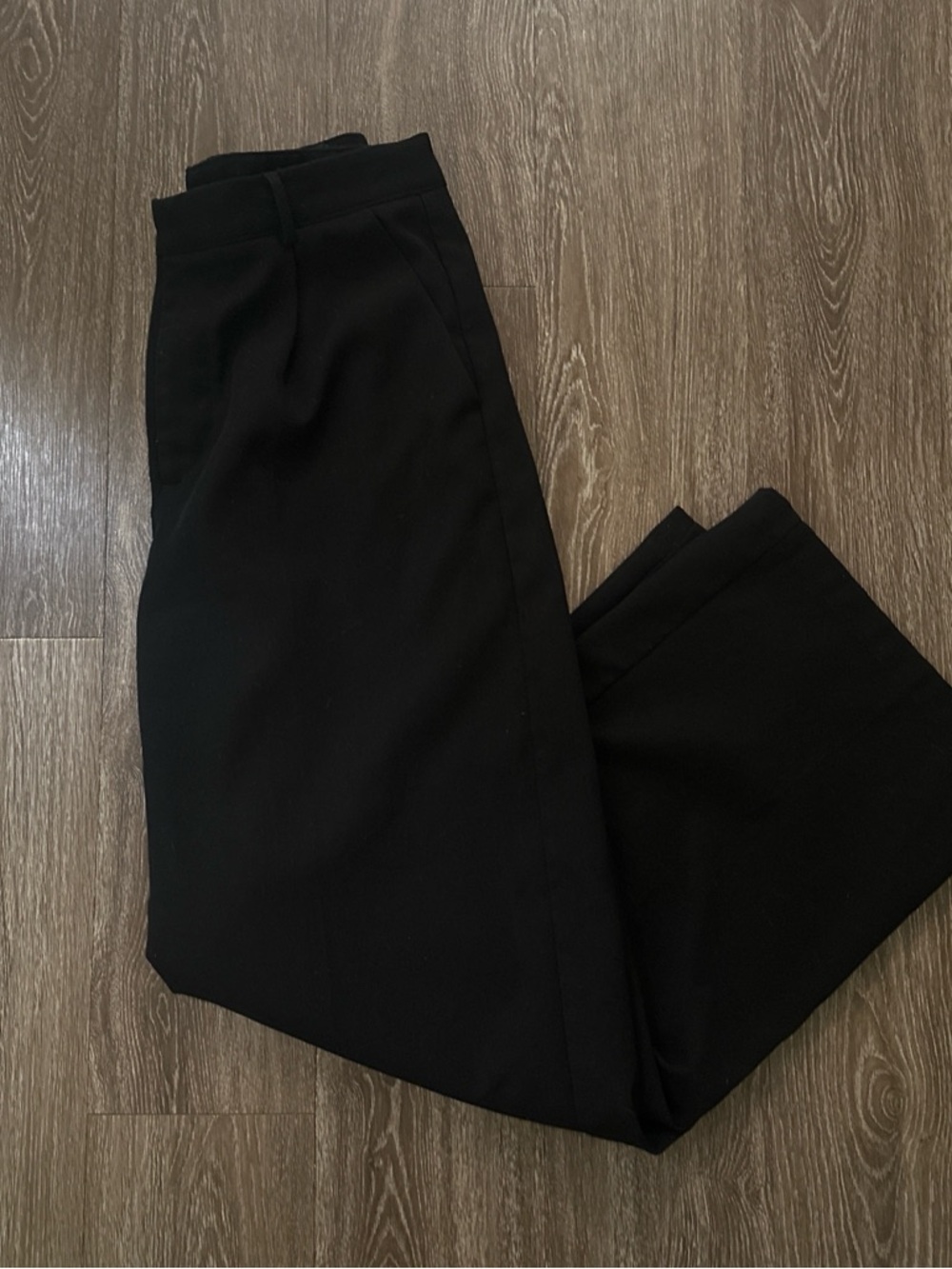 Cider Black High-Waist Straight Trousers